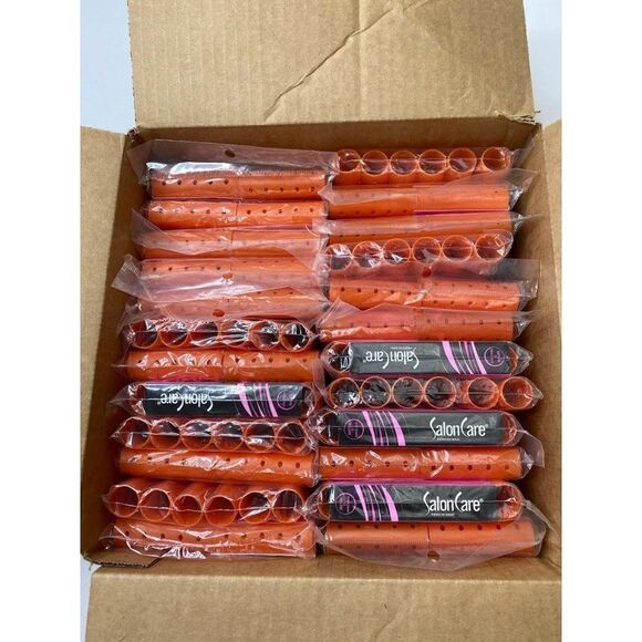 Salon Care Plastic Magnetic Rollers 13/16 Orange 2‎ Dozen 24 Packages - Picture 5 of 5